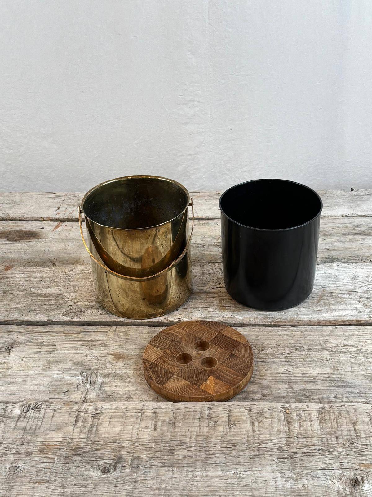 seau à glace en laiton Stelton- Danemark années 60