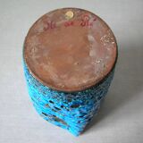 Old blue ceramic vase terracotta sea foam 22 cm living room office decoration