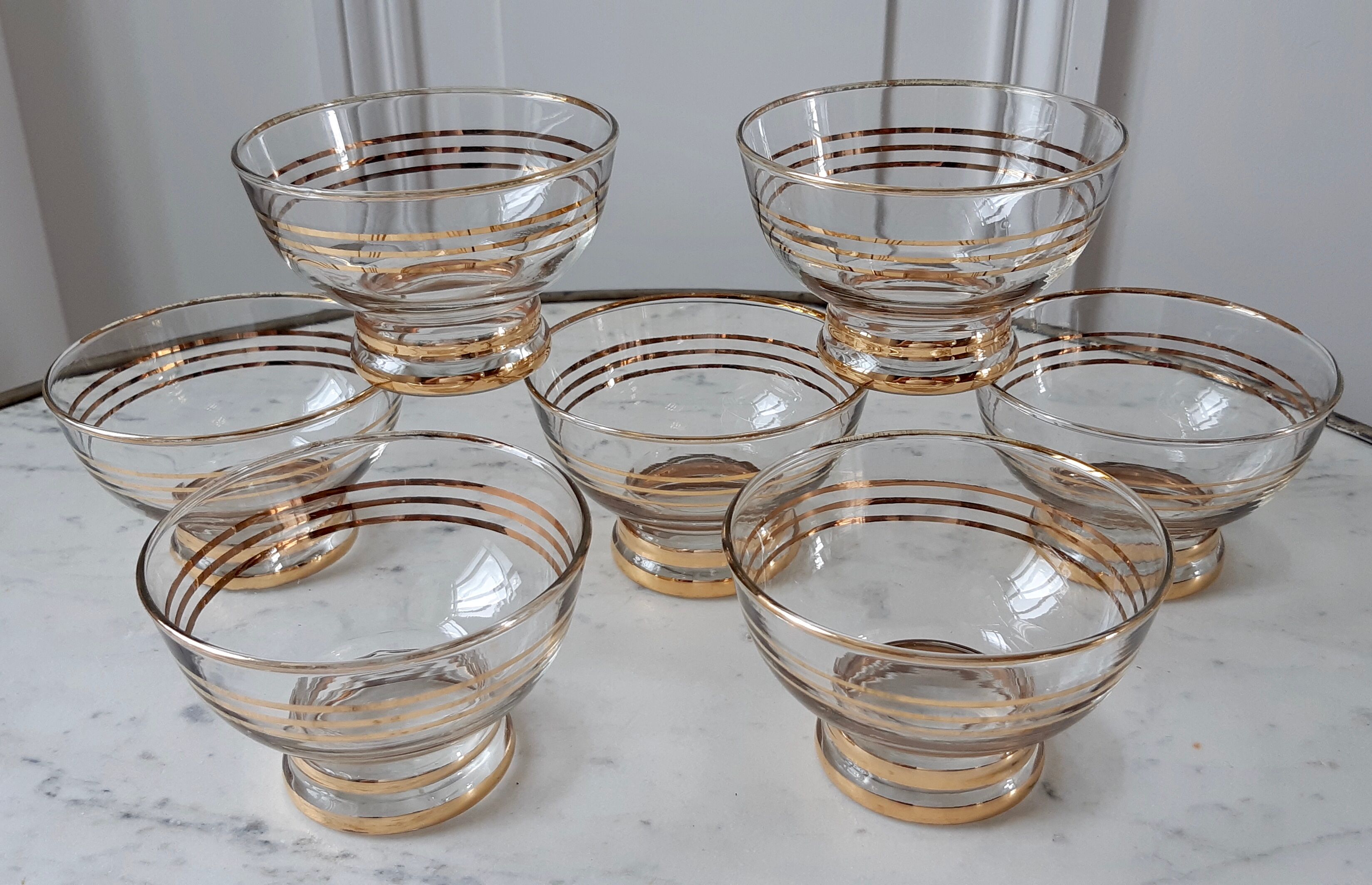 Lot de 7 coupes à champagne années 50