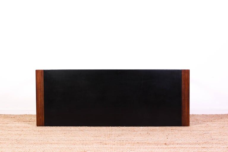 Rosewood coffee table with Denmark leather tray