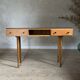 Bureau vintage pied compas en chêne