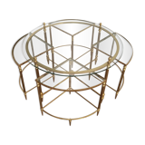 Table basse ronde en laiton de style néoclassique