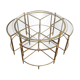 Round brass coffee table in neoclassical style