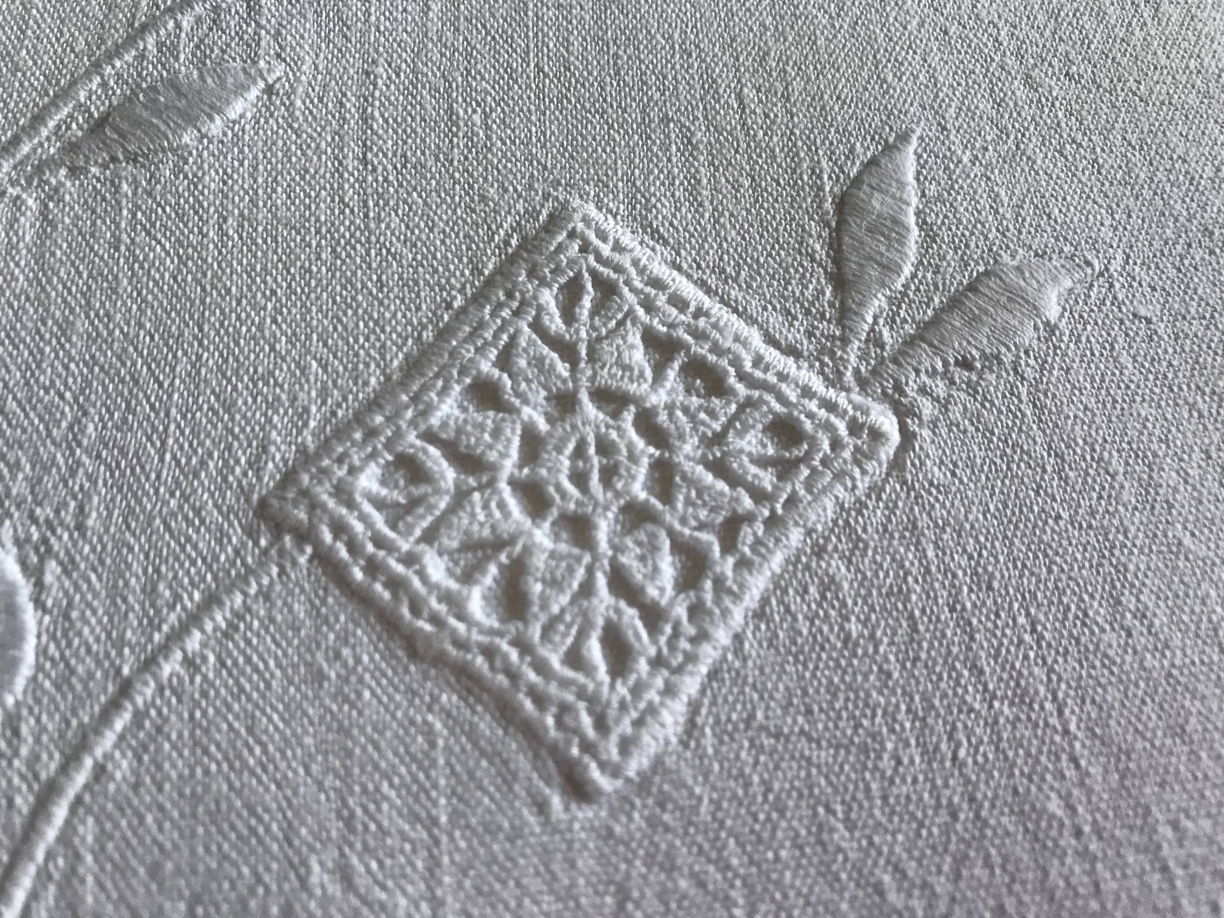 Old embroidered sheet 240 x 188cm