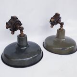 Antique enamelled wall lights