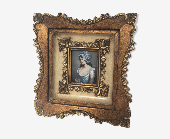 Portrait miniature femme début 20eme