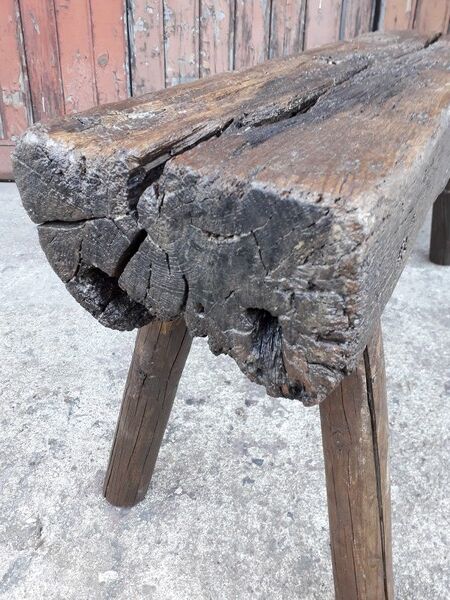 Massive wooden bench