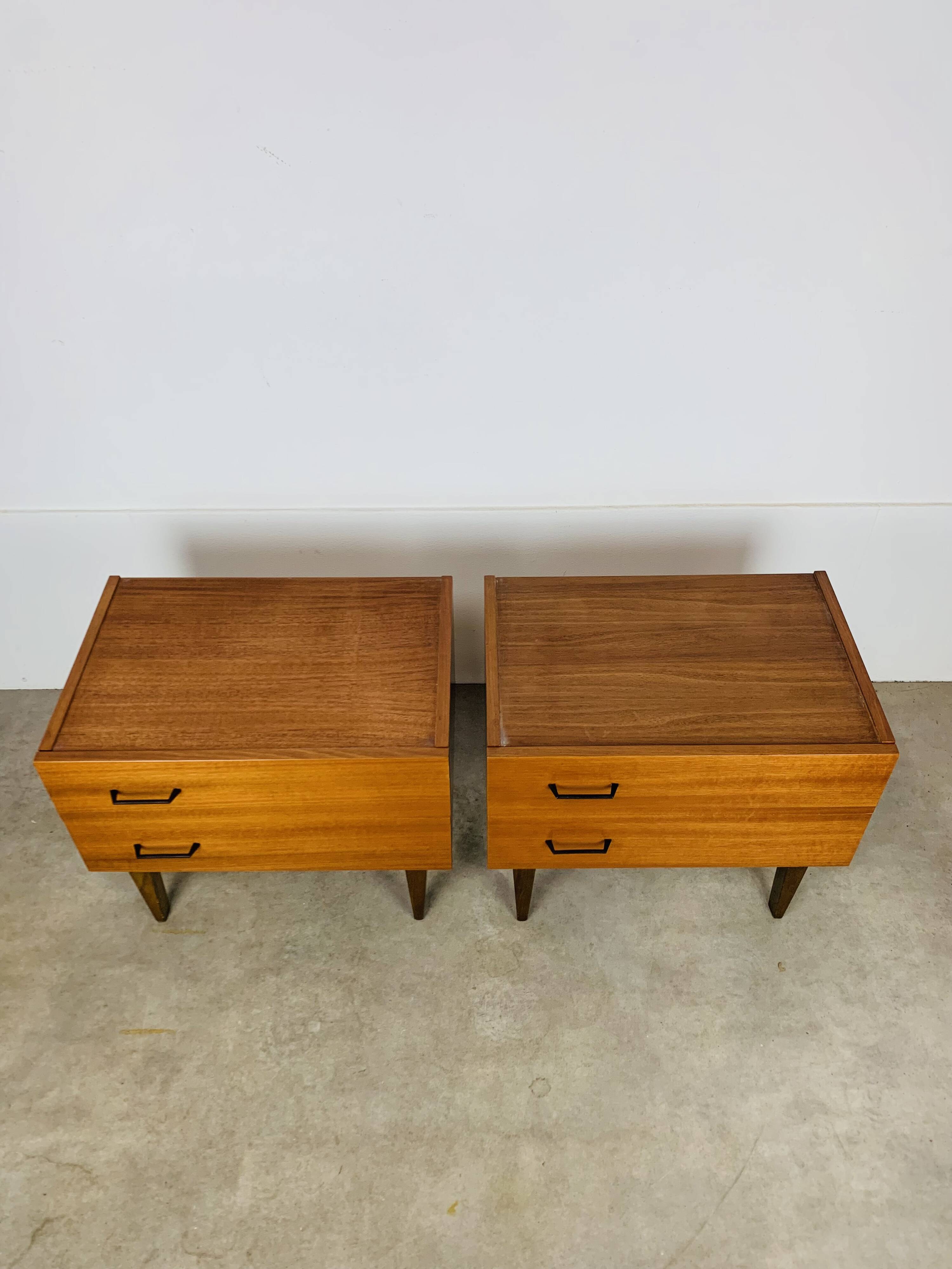 Pair of Scandinavian teak bedside tables, 1960s