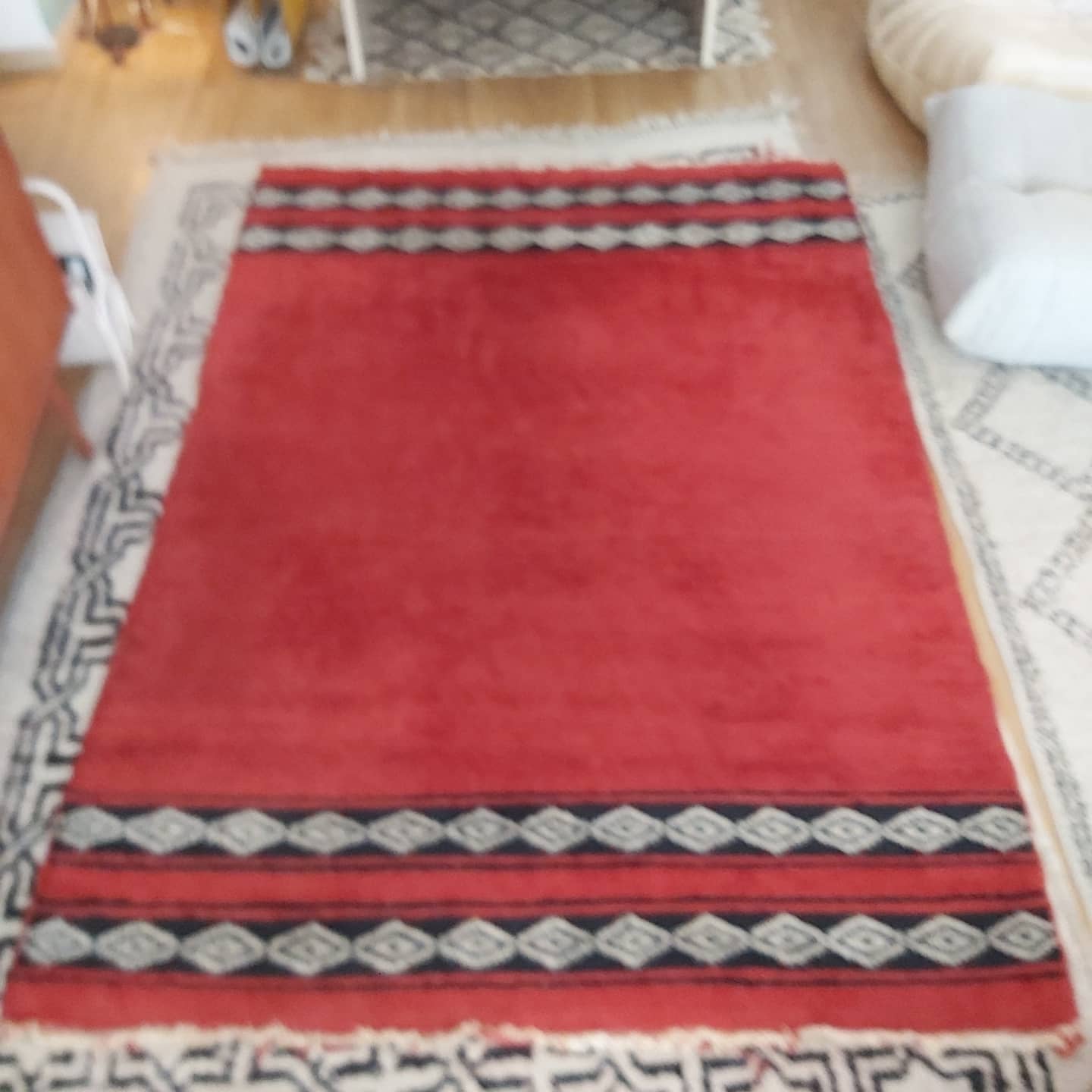 Vintage Berber wool carpet