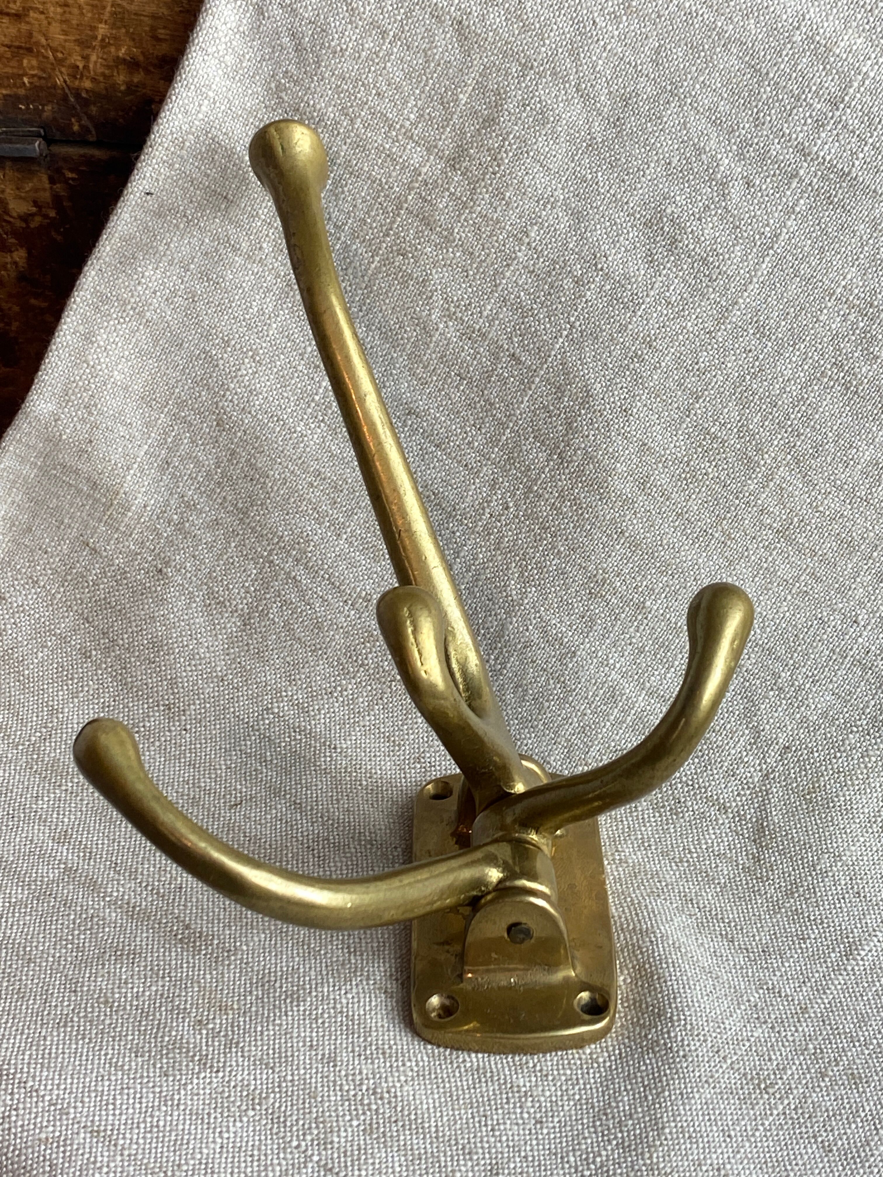Adjustable nautical coat hook in solid brass