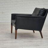 Années 1960, design danois de Kurt Østervig, chaise longue modèle 55, cuir, palissandre, originale.