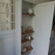 Bonnetière, vintage shallow dresser re-enchanted in pearl grey.