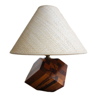 Lampe géométrique façon essences de bois