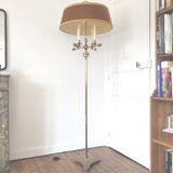 Lampadaire bouillotte en laiton tête de lion et griffes