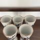 Set of 5 blue stoneware mazagrans "cherry blossom".