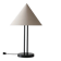 Big black Hustadt table lamp with pointed shade / 1970s / 1980s / postmodern design