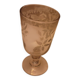 Verre ancien XIXème sable souffle tiges de fleurs