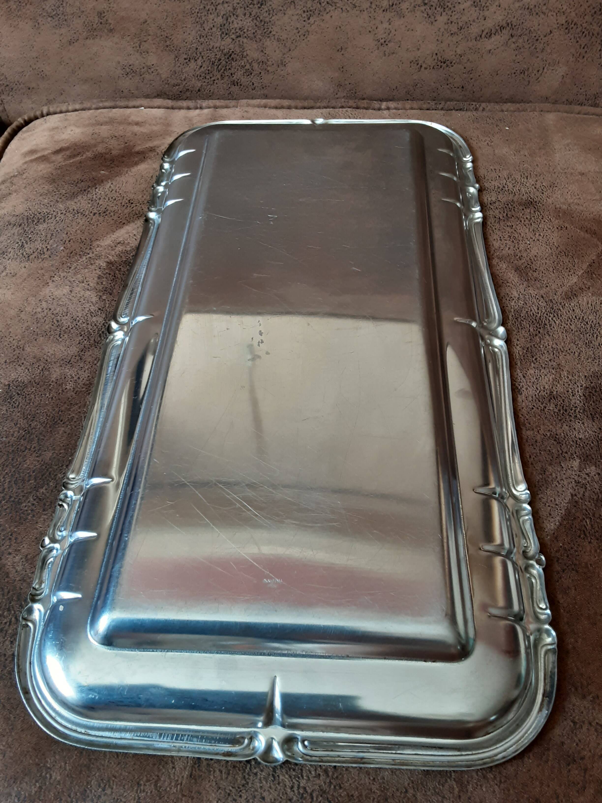 Silver-colored metal tray