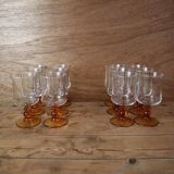 6 verres à eau pied ambré Luminarc "Antique"