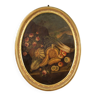 Tableau ovale du 18ème siècle nature morte