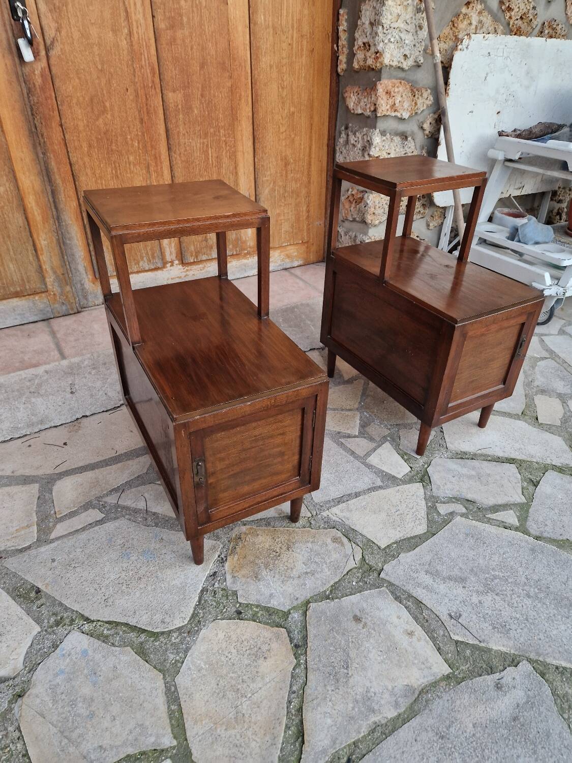 2 bedside tables from the 1950s