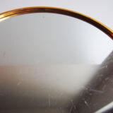 Golden round mirror tray