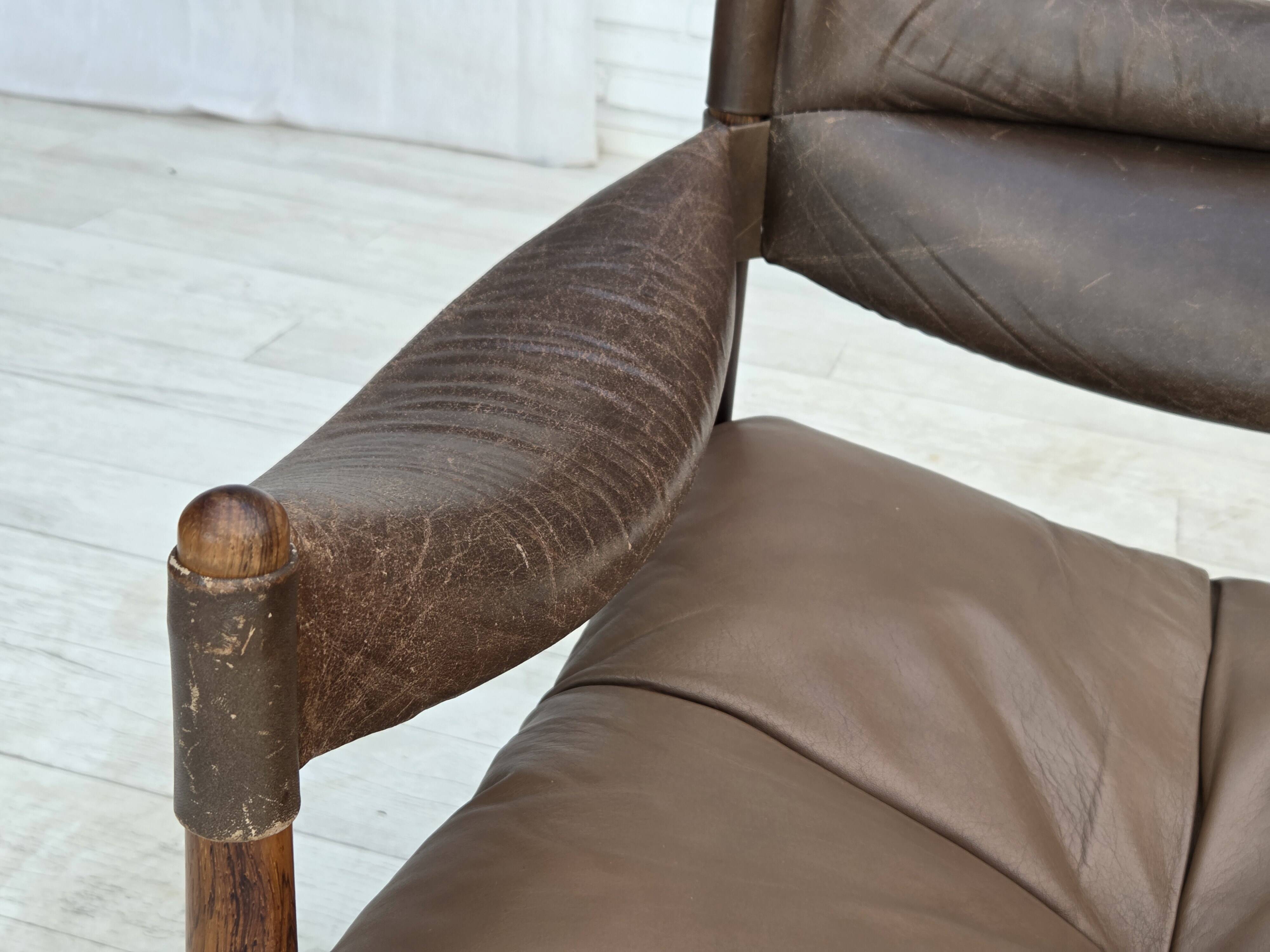 Années 1970, design danois par Kristian Vedel, fauteuil modèle "Modus".