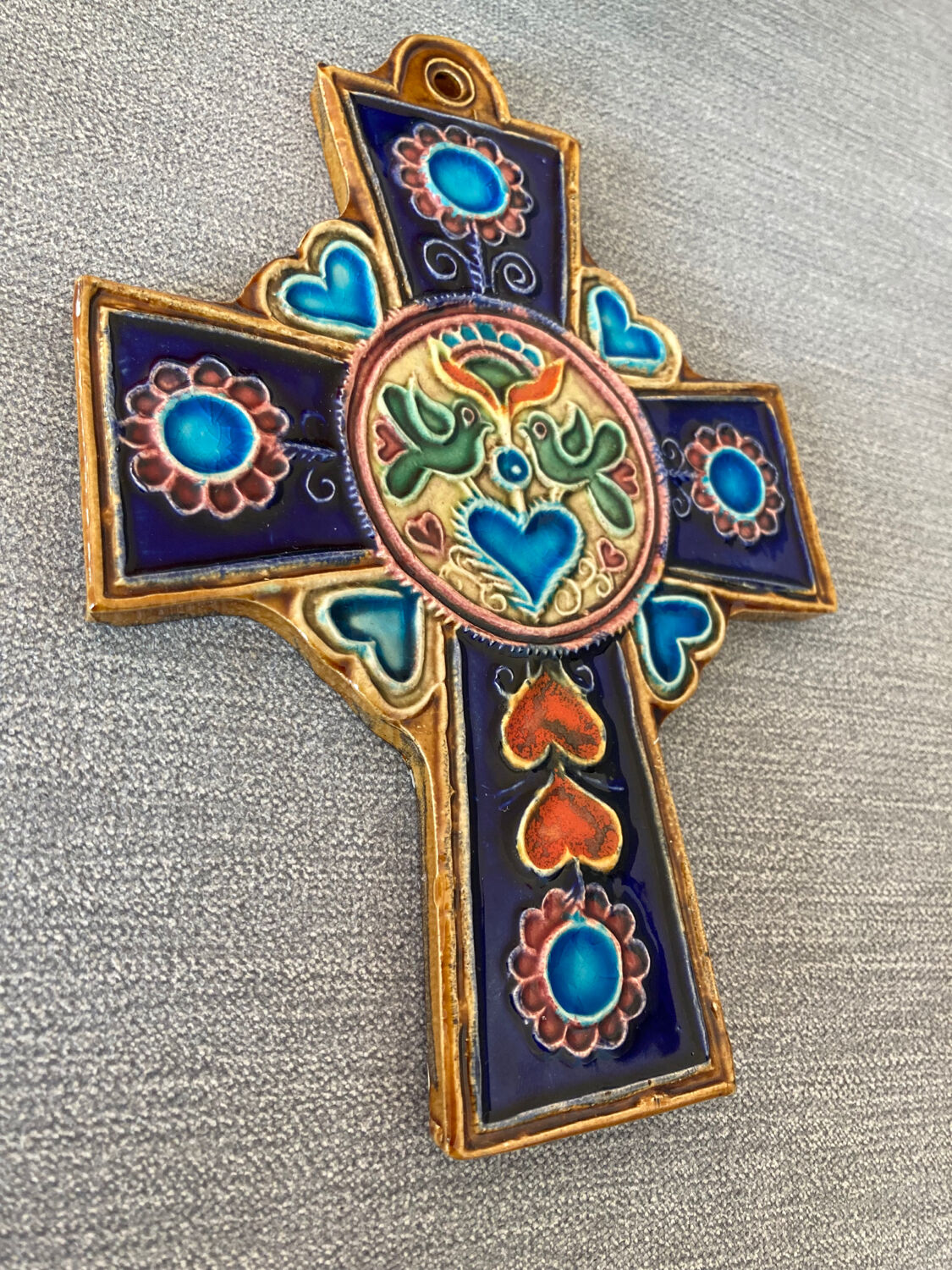 Celtic cross Jc Taburet in Quimper ceramic