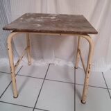 Workshop table wooden top metal base