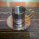 Old Pair of Stainless Steel Cup + Golden Metal Handle Made in ITALY Vintage #D46