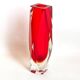 Bright red Murano Sommerso faceted vase 1960s Height 30 cm