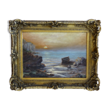 Marine, oil painting on canvas by Louis CADIERRA, 60 x 47 cm