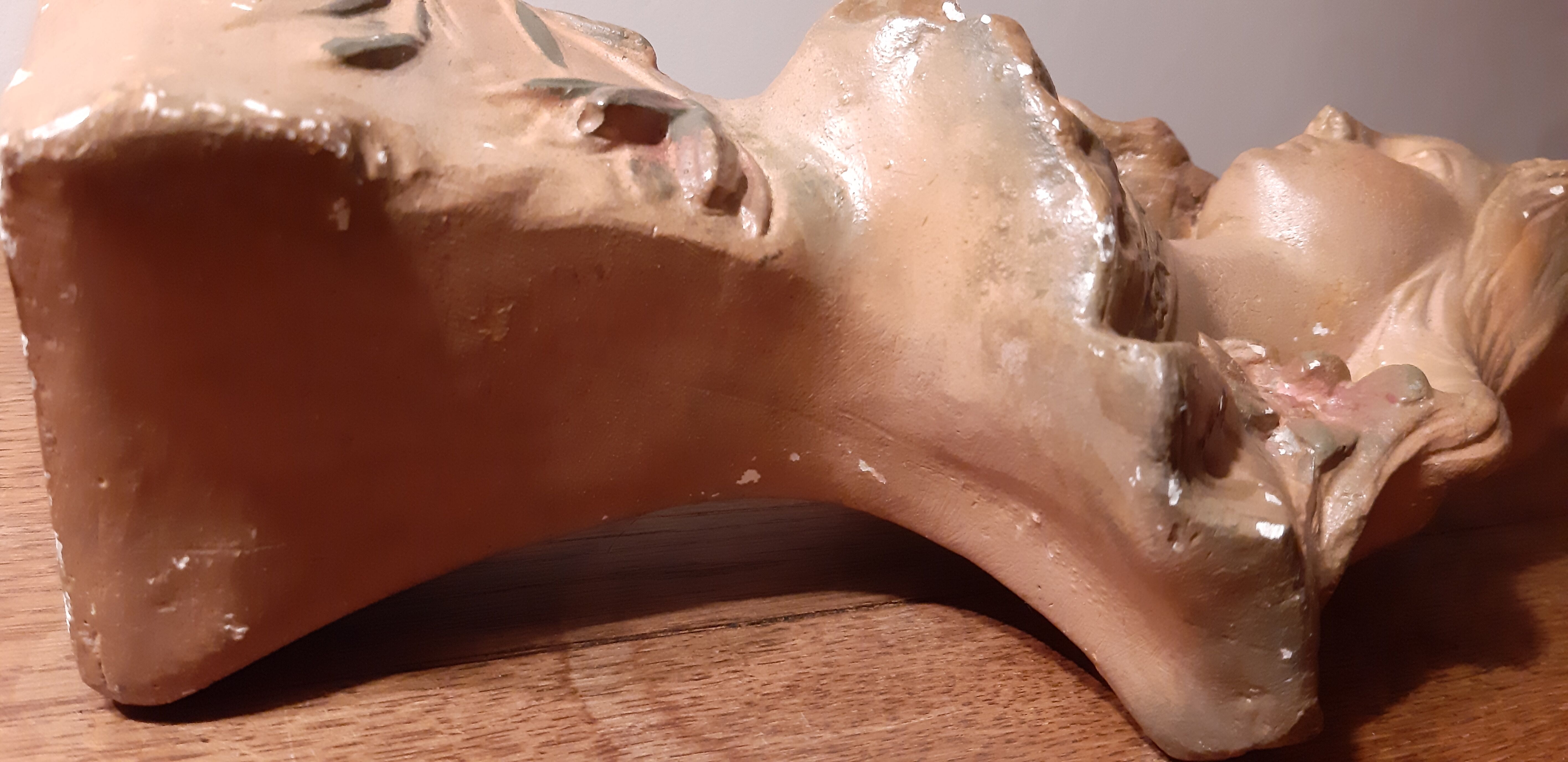 Bust in old plaster 1900 Art Nouveau signed Hochoch