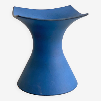 Grand vase en céramique hollandais Cor Unum vintage des années 1970 - bleu
