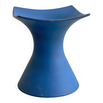 Grand vase en céramique hollandais Cor Unum vintage des années 1970 - bleu