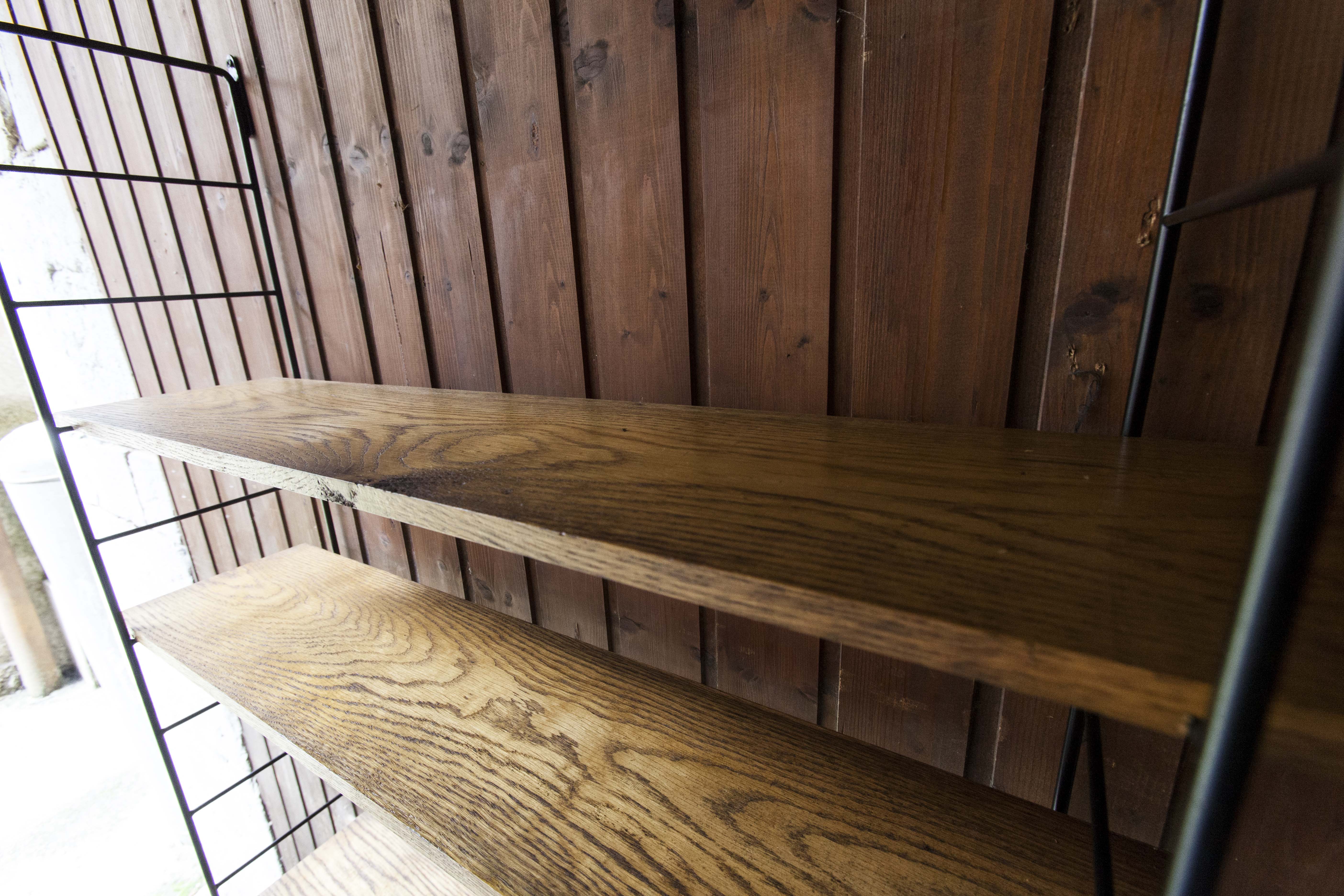 Black Thong and solid beech shelf