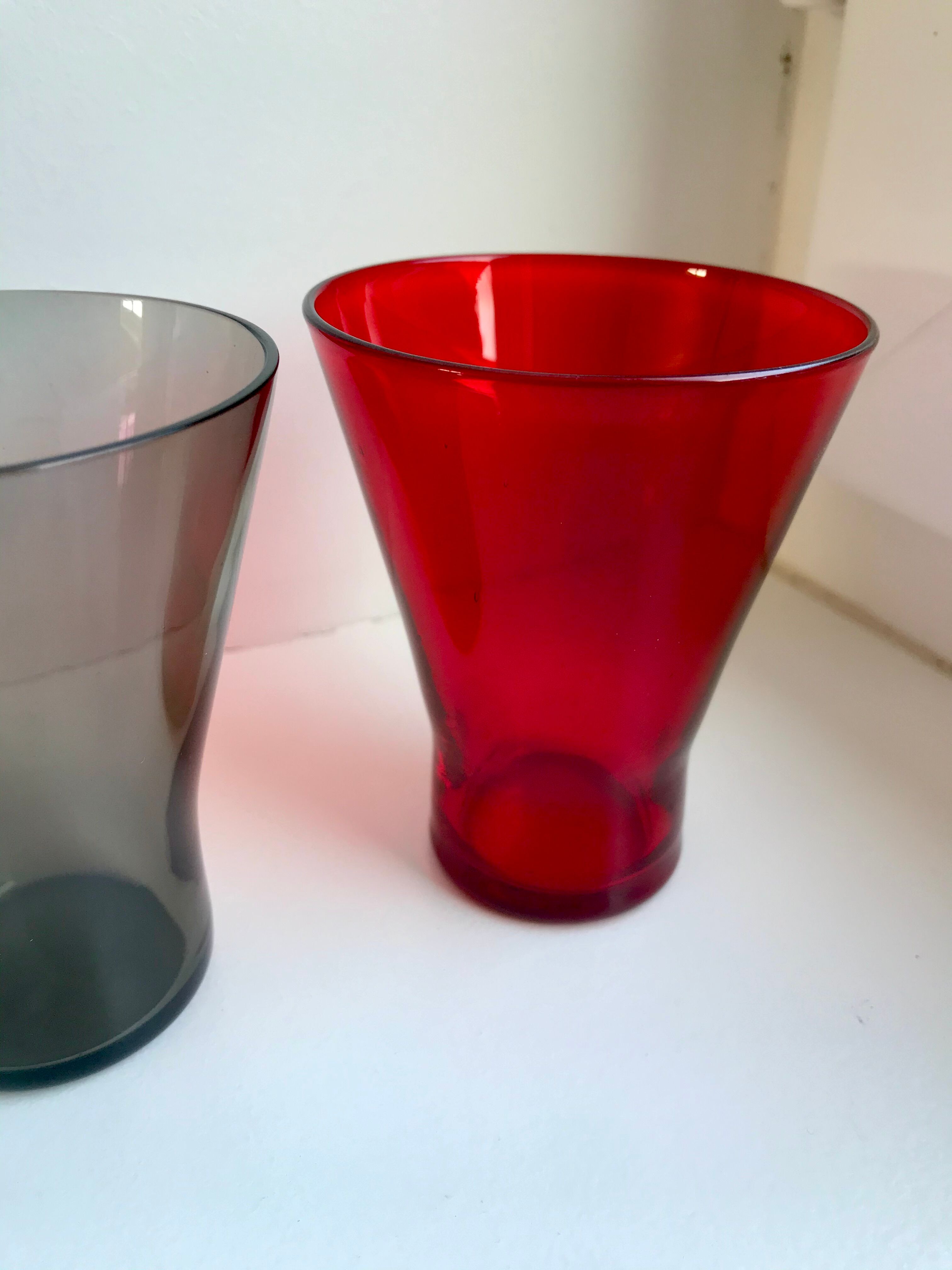 Set of 4 colorful design water glasses 70s