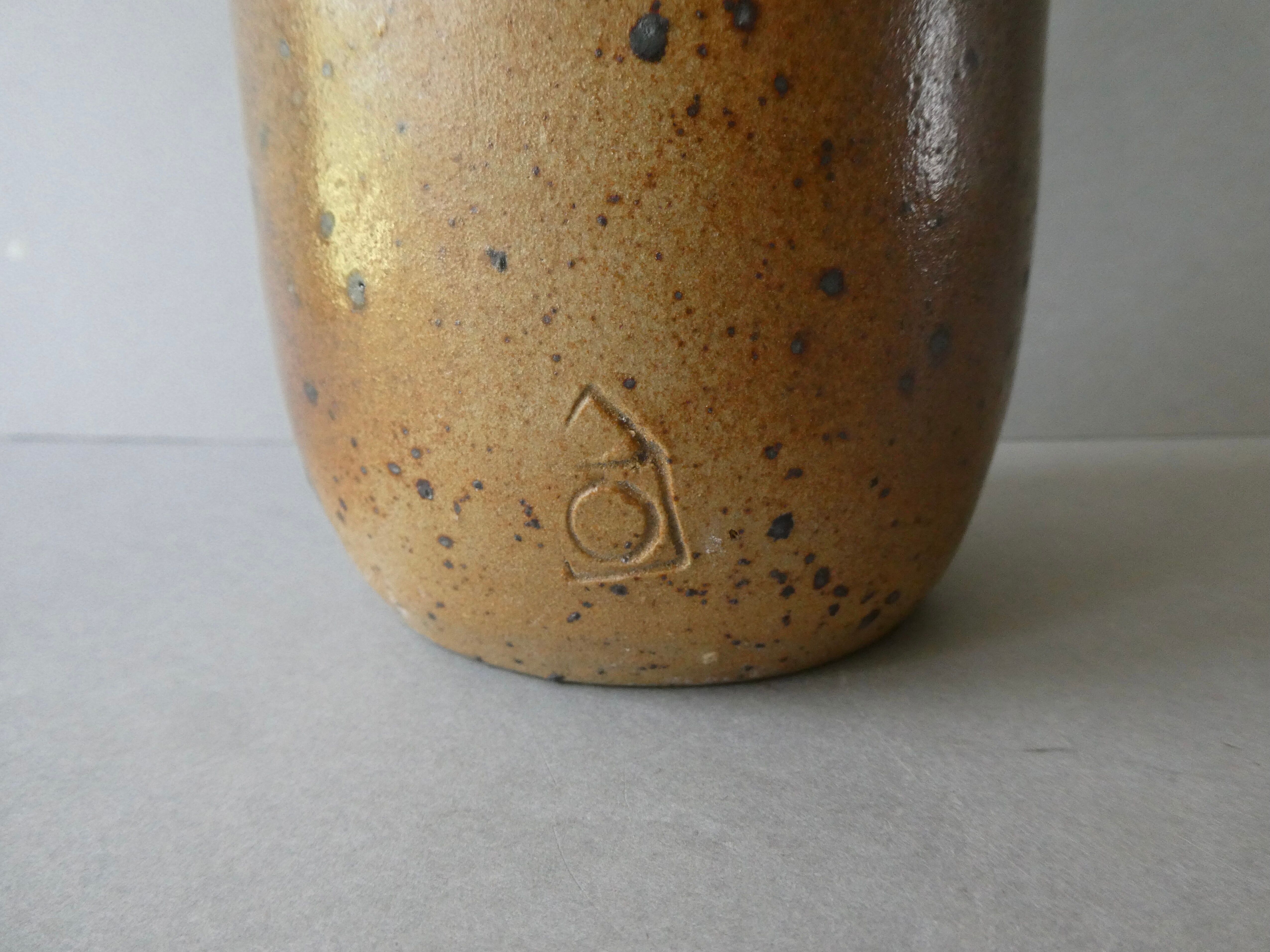 Pyrite stoneware bottle vase by Charles Gaudry