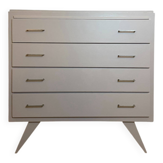 Vintage chest of drawers with compass feet