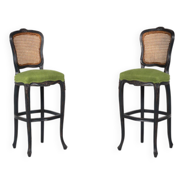 2 tabourets de bar style Louis XV, Belgique