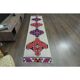 1970s Vintage Turkish Oushak Handmade Wool Cotton White Runner Rug 75x336