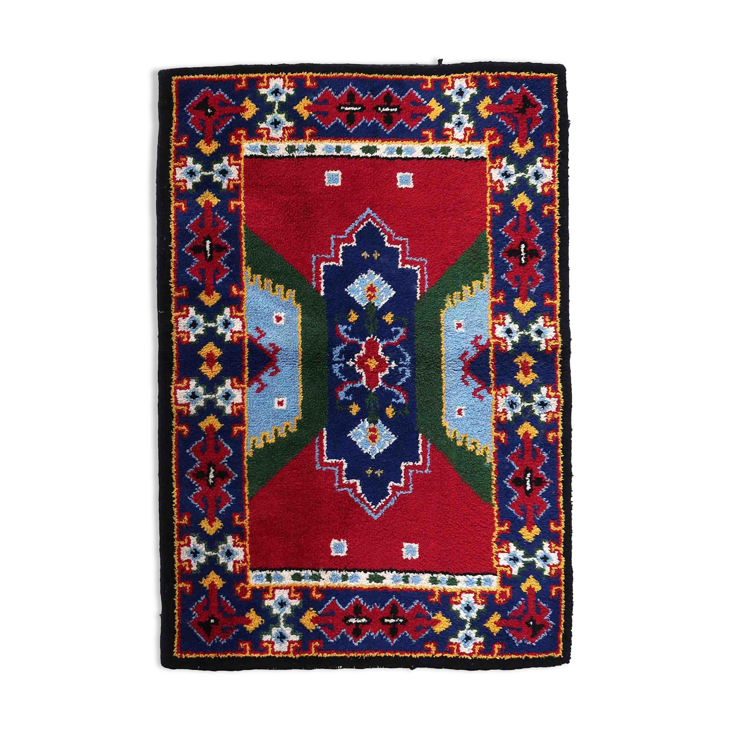 Vintage carpet French Handmade soap 117cm x 174cm 1950s