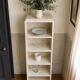 Renovated vintage 1950s library in beige.