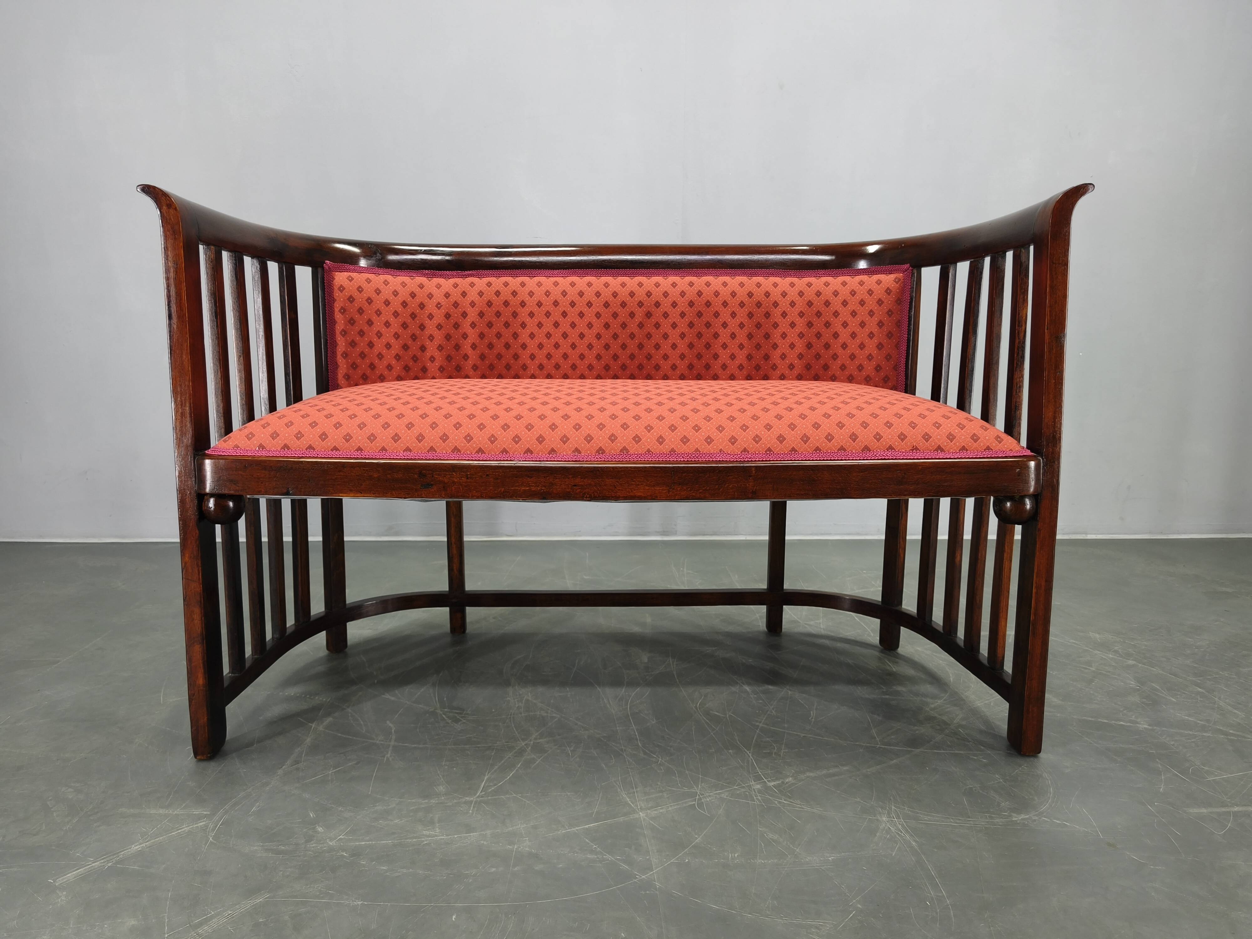 Josef Hoffmann Art Deco Beech Sofa, Vienna Secession, 1920s