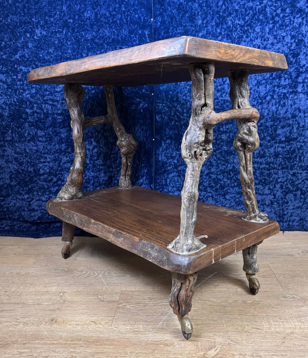 20th century folk art work: Rare serving cart