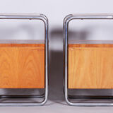 Tables de chevet en chêne Bauhaus, Mucke-Melder, Tchéquie, années 1930