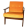 Fauteuil yougoslave restauré du milieu du siècle en jaune doré