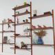 Modular shelving from the 1960s — Danish teak veneer wall system