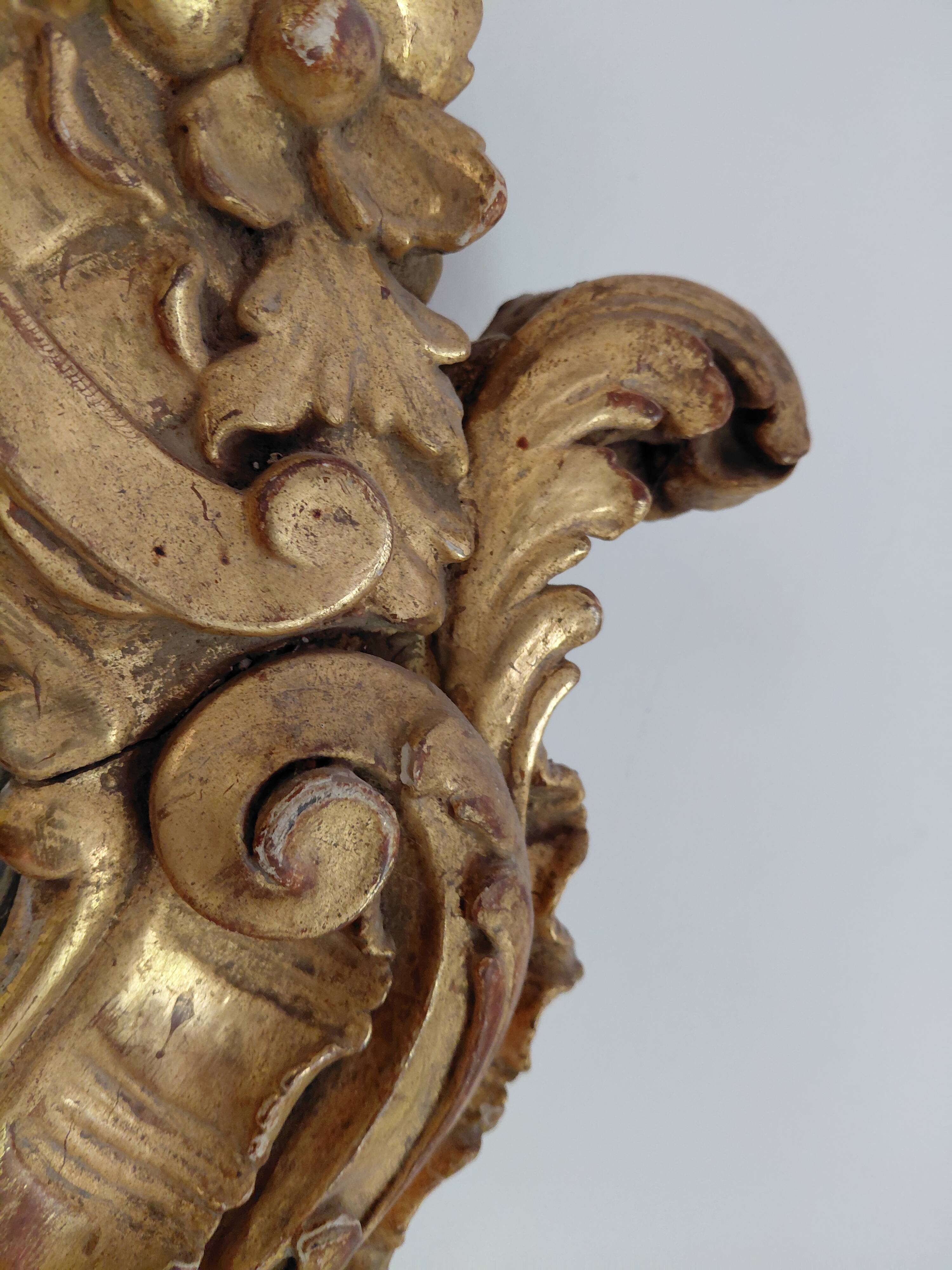 19th-century gilded wooden mirror