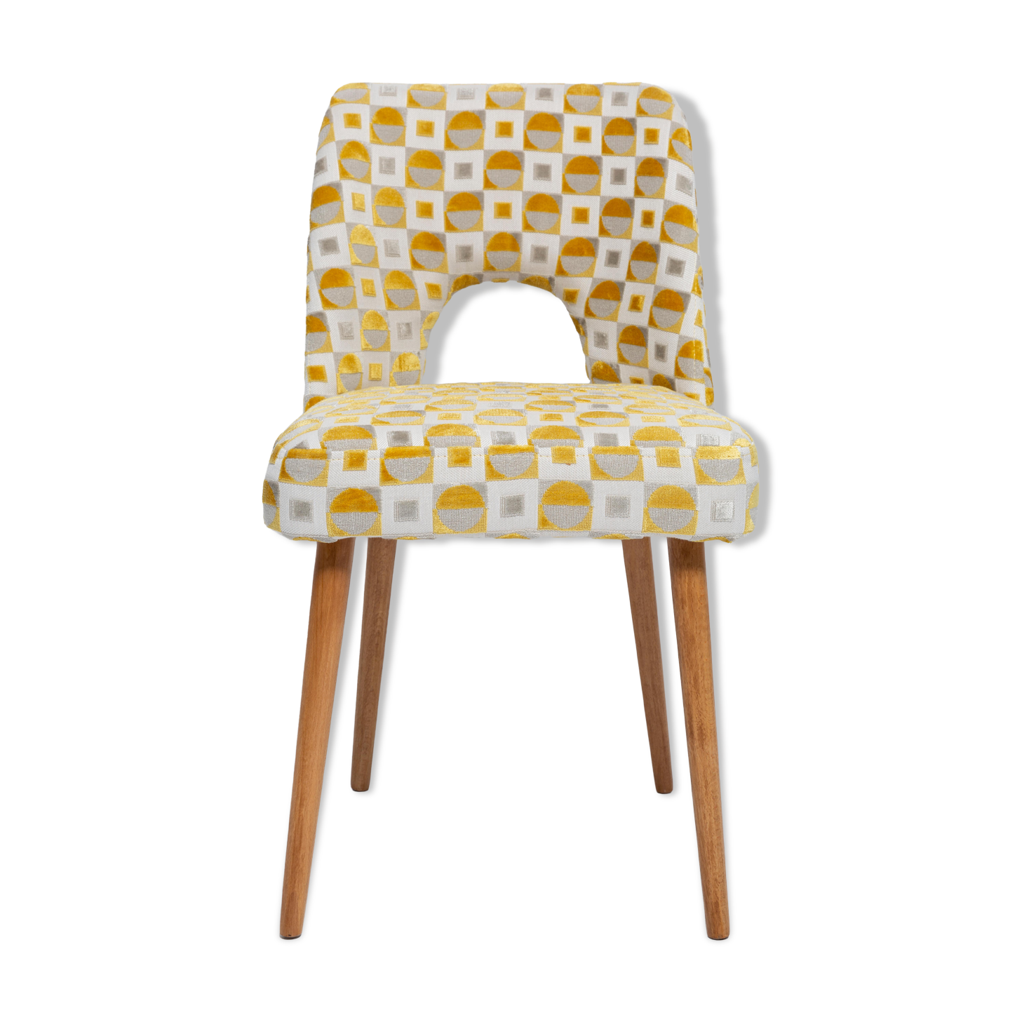 Mustard yellow Shell chair from the mid-century, 1960s